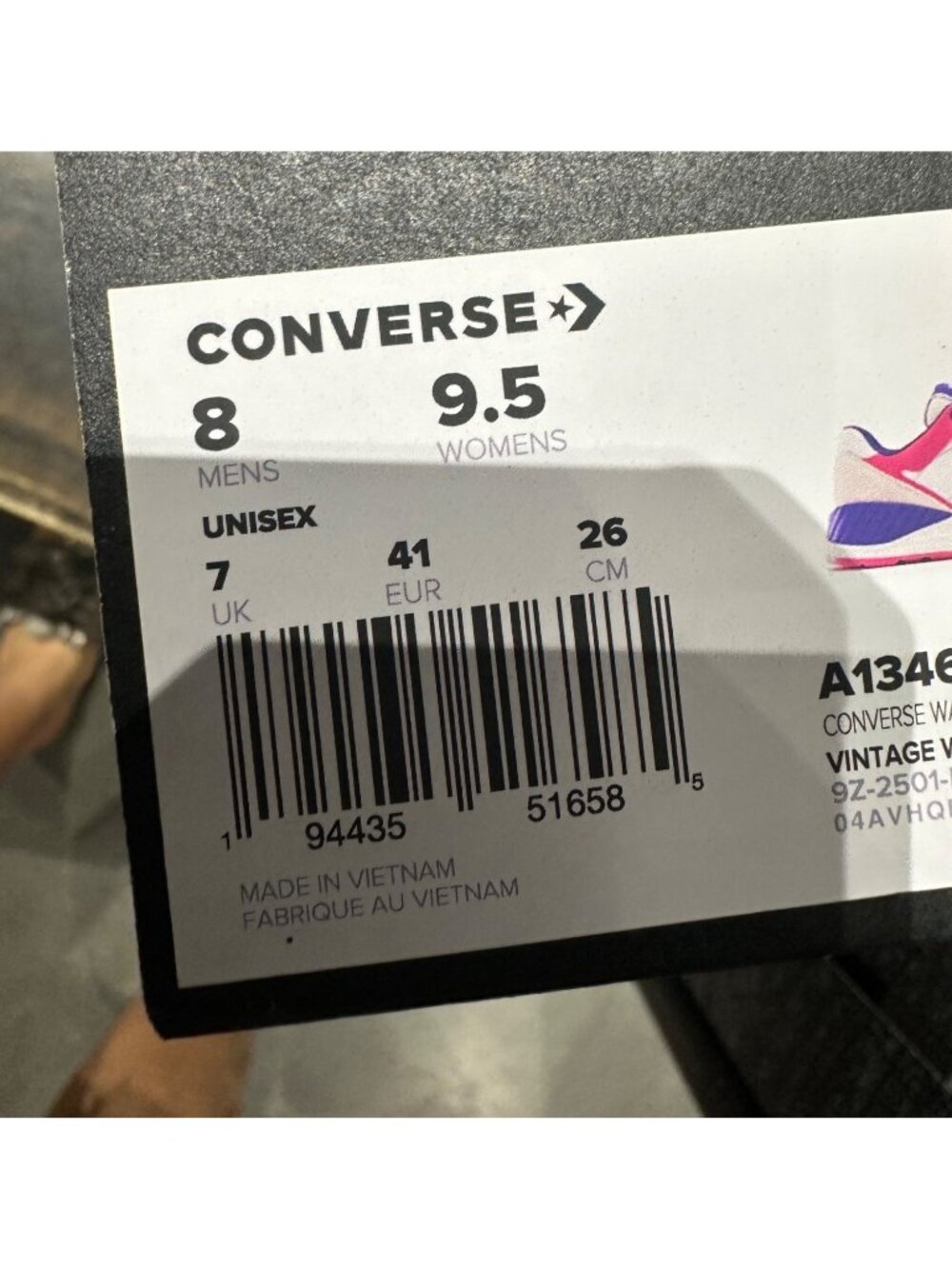 ⭐Converse Wave Trainer OX Vintage Low 8 Mens shoes Sneaker White Purple A13463C - Picture 8 of 10